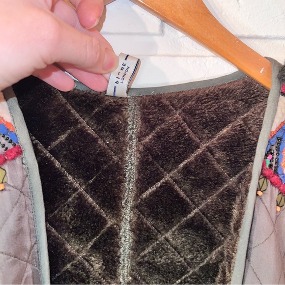 Anthropologie Blank London Army Green Beaded Quilted Kerviona Jacket - Picture 9 of 10